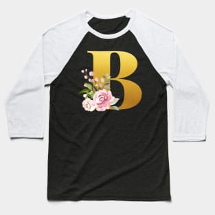 Floral Monogram Bravo Letter B Baseball T-Shirt